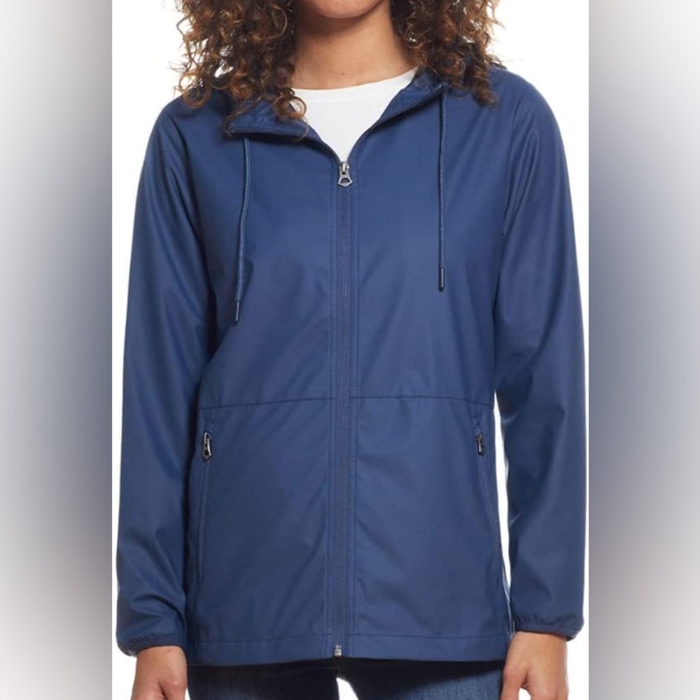 Weatherproof rain slicker jacket zip up hoodie sweater coat sweatshirt Medium